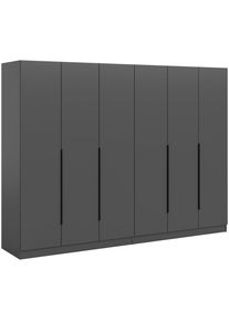 Mid.you , Anthrazit , Holzwerkstoff , Holzoptik , 8 F&auml;cher , 240x181x52 cm , FSC MIX , in verschiedenen Gr&ouml;&szlig;en erh&auml;ltlich , Schlafzimmer, Kleiderschr&auml;nke, Dreht&uuml;renschr&auml;nke