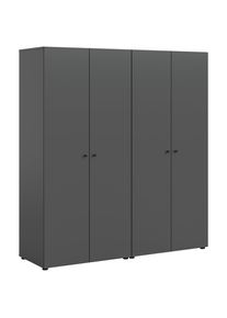 Mid.you , Anthrazit , Holzwerkstoff , 2 F&auml;cher , 160x176x51 cm , FSC MIX , in verschiedenen Gr&ouml;&szlig;en erh&auml;ltlich , Schlafzimmer, Kleiderschr&auml;nke, Dreht&uuml;renschr&auml;nke