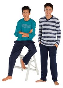 Le Jogger Set Chlapci tmavomodr&aacute; / petrolejov&aacute; / biela 158