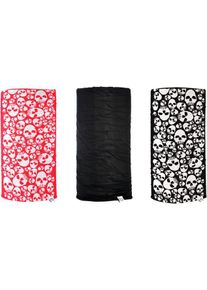 Oxford Comfy Skulls, multifunctional headwear , color: Black/Red/White , size: One Size