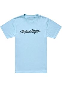 Troy Lee Designs Signature, t-shirt jovem , cor: Azul Claro/Preto , tamanho: XL