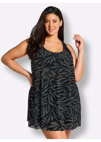 sheego Damen Tankini-Oberteil in A-Linie in schwarz-wei&szlig;-bedruckt ,Gr&ouml;&szlig;e 54C, Witt, 80% Polyamid, 20% Elasthan. Netzware: 85% Polyamid, 15% Elasthan. 
