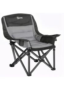 Outsunny Portable Padded Camping Chair, with Bag - Black/Grey | Aosom Ireland