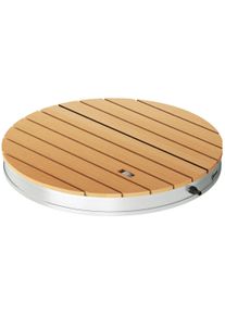 Outsunny Portable Outdoor Shower Set with Adjustable Fountain, Aluminum Base, UV- and Frost-Resistant, Natural Wood Look | Aosom Ireland