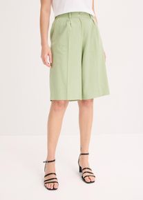 Bermuda en lin m&eacute;lang&eacute; - vert - taille 38 - bonprix