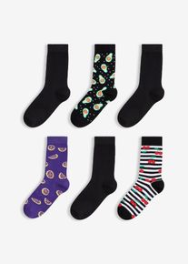 Lot de 6 paires de chaussettes - noir - taille 43-46 avec coton - bonprix