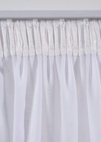 Voilage &agrave; rayures brod&eacute;es (1 pce) - blanc - taille 145x130 cm - bonprix