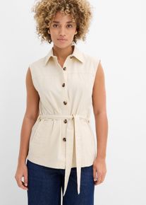 Gilet sans manches 100% coton - beige - taille 40 avec coton - bonprix
