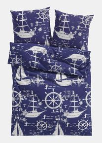 Parure de lit en linon - bleu - taille 135x200 cm - 100% coton - bonprix