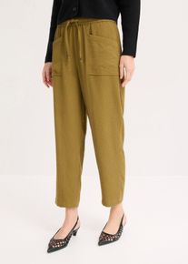 Pantalon large en mati&egrave;re textur&eacute;e - vert - taille 40 - viscose - bonprix