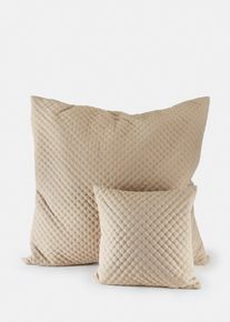 Lot de 2 housses de coussin &agrave; surpiq&ucirc;re moderne - marron - taille 40x40 cm - velours - bonprix