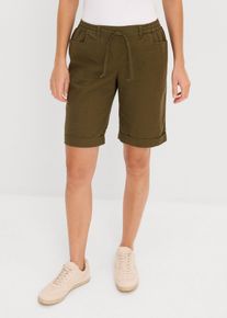 Bermuda en lin majoritaire - vert - taille 40 - lin - bonprix