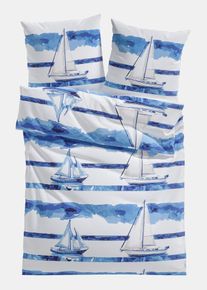 Parure de lit en linon - bleu - taille 135x200 cm - 100% coton - bonprix