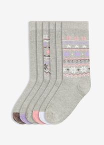 Lot de 6 paires de chaussettes - gris - taille 31-34 avec coton - bonprix