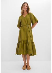 Robe midi 100% coton - vert - taille 54 - 100% coton - bonprix