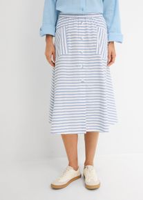 Jupe midi 100% coton - bleu - taille 56 - 100% coton - bonprix