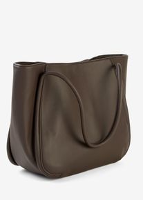 Cabas &agrave; passepoil rond et grande poche int&eacute;rieure - marron - taille 29x36 cm - bonprix