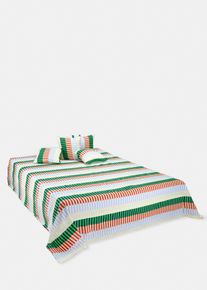 Dessus de lit &agrave; rayures color&eacute;es - vert - taille 140x210 cm - 100% coton - bonprix