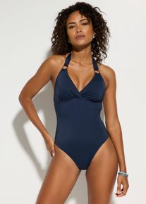 Maillot 1 pi&egrave;ce dos nu avec anneaux - bleu - taille 44 - bonprix