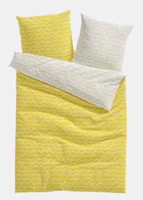 Parure de lit r&eacute;versible en coton m&eacute;lang&eacute; - jaune - taille 135x200 cm avec coton - bonprix