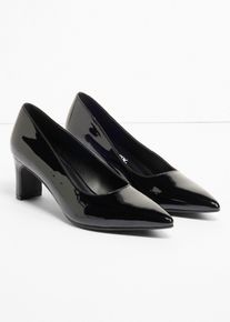 Escarpins aspect verni - noir - taille 38 - bonprix