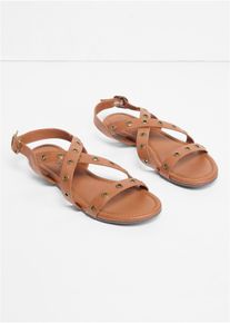 Sandales &agrave; &oelig;illets - marron - taille 40 - bonprix