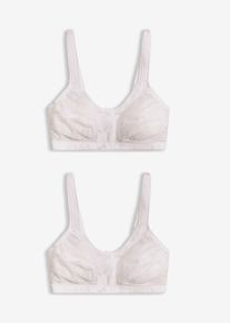 Lot de 2 soutiens-gorge grand maintien sans armatures bretelles rembourr&eacute;es - blanc - taille 90C - bonprix