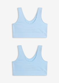 Lot de 2 brassi&egrave;res sans coutures Feel Comfort - bleu - taille 3 (M) - bonprix