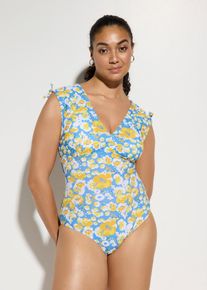 Maillot 1 pi&egrave;ce sculptant &agrave; larges bretelles maintien l&eacute;ger - vert - taille 42 - bonprix