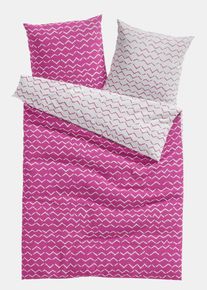 Parure de lit r&eacute;versible en coton m&eacute;lang&eacute; - violet - taille 135x200 cm avec coton - bonprix