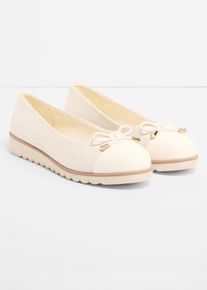 Ballerines &agrave; premi&egrave;re rembourr&eacute;e - beige - taille 38 - vegan - bonprix