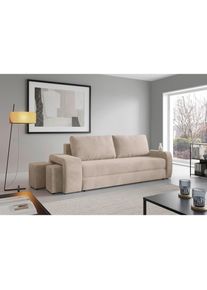 Livetastic , Beige , Textil , F&uuml;llung: Polyurethan (Pur), Silikon , 258x98x95 cm , Made in EU , Wohnzimmer, Sofas & Couches, Schlafsofas, Schlafsofas
