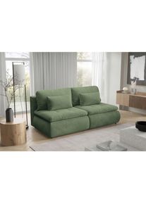 Livetastic , Gr&uuml;n , Textil , F&uuml;llung: Polyurethan (Pur), Silikon,Polyurethan (Pur), Silikon,Polyurethan (Pur) , 220x94x114 cm , Made in EU , Wohnzimmer, Sofas & Couches, Schlafsofas, Schlafsofas