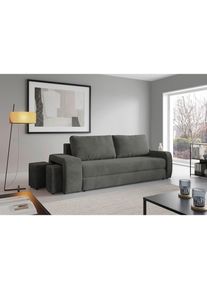 Livetastic , Grau , Textil , F&uuml;llung: Polyurethan (Pur), Silikon , 258x98x95 cm , Made in EU , Wohnzimmer, Sofas & Couches, Schlafsofas, Schlafsofas