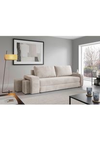 Livetastic , Creme , Textil , F&uuml;llung: Polyurethan (Pur), Silikon , 258x98x95 cm , Made in EU , Wohnzimmer, Sofas & Couches, Schlafsofas, Schlafsofas