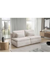 Livetastic , Creme , Textil , F&uuml;llung: Polyurethan (Pur), Silikon,Polyurethan (Pur), Silikon,Polyurethan (Pur) , 220x94x114 cm , Made in EU , Wohnzimmer, Sofas & Couches, Schlafsofas, Schlafsofas