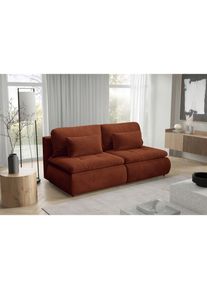 Livetastic , Rostfarben , Textil , F&uuml;llung: Polyurethan (Pur), Silikon,Polyurethan (Pur), Silikon,Polyurethan (Pur) , 220x94x114 cm , Made in EU , Wohnzimmer, Sofas & Couches, Schlafsofas, Schlafsofas
