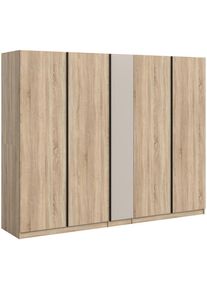 Mid.you , Sonoma Eiche, Kaschmir , Holzwerkstoff , Holzoptik , 6 F&auml;cher , 4 Schublade(n) Schubladen , 230x183x53 cm , FSC MIX , Schlafzimmer, Kleiderschr&auml;nke, Dreht&uuml;renschr&auml;nke
