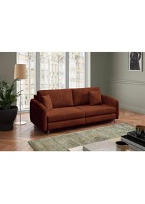 Livetastic , Rostfarben , Textil , F&uuml;llung: Polyurethan (Pur), Silikon,Polyurethan (Pur), Silikon , 230x100x103 cm , Made in EU , Wohnzimmer, Sofas & Couches, Schlafsofas, Schlafsofas