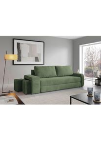 Livetastic , Gr&uuml;n , Textil , F&uuml;llung: Polyurethan (Pur), Silikon , 258x98x95 cm , Made in EU , Wohnzimmer, Sofas & Couches, Schlafsofas, Schlafsofas