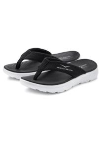 Badezehentrenner Venice Beach "Sandale, Badeschuh, Sommerschuhe, Badelatsche, Flip Flop, Badeschlappe", Damen, Gr. 37, schwarz, Obermaterial: 100% Textilmaterial. Decksohle: 100% Synthetik. Futter: 100% Textilmaterial. Laufsohle: 100% Synthetik, unifarben, Schuhe Badezehentrenner, Zehentrenner mit wasserabweisender und leichter Sohle VEGAN