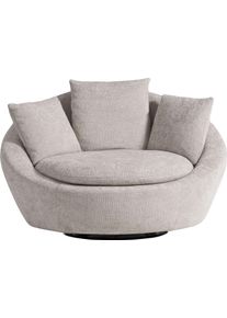 Drehsessel Trendmanufaktur "Maui, inklusive 2 R&uuml;ckenkissen und 1 Zierkissen, moderne Optik", silber (silber lining), B:130cm H:80cm T:112cm, 100% Polyester, Sessel, Drehsessel, Sessel mit Drehfunktion, frei im Raum Stellbar, XXL Sessel