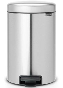 M&uuml;lleimer Brabantia "NewIcon Treteimer, 12L", matt steel fingerprint proof, B:25,1cm H:41,1cm T:33,8cm &Oslash;:25,1cm, Kunststoff, Metall, M&uuml;lleimer, M&uuml;lleimer, sanft schlie&szlig;ender Deckel, mit leichter Pedalbedienung