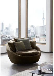 Drehsessel Trendmanufaktur "Maui, inklusive 2 R&uuml;ckenkissen und 1 Zierkissen, moderne Optik", braun (schwarz earth), B:130cm H:80cm T:112cm, 100% Polyester, Sessel, Drehsessel, Sessel mit Drehfunktion, frei im Raum Stellbar, XXL Sessel