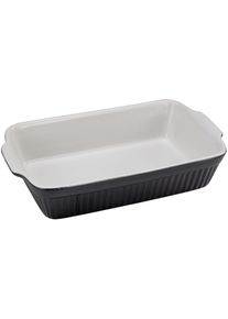 Auflaufform Creatable "Classic Black & White", schwarz (schwarz, wei&szlig;), B:20cm L:34cm, Steinzeug, Auflaufformen, Auflaufform, au&szlig;en Schwarz, innen strahlend wei&szlig; und gl&auml;nzend, 20x34 cm