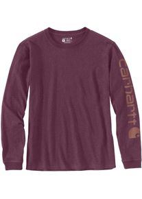 Carhartt Workwear Logo, lang&aelig;rmet kvinder , farve: M&oslash;rker&oslash;d (V27) , st&oslash;rrelse: XS