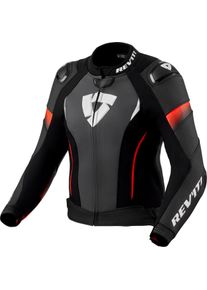 Revit Xena 4 Pro, leather jacket women , color: Black/Neon-Red , size: 44