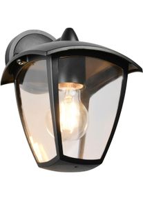 Trio LEUCHTEN Au&szlig;en-Wandleuchte "VENTA, Laterne Hauswand Fassadenbeleuchtung, exkl 1x E27 max 10W, IP44", schwarz matt, 1, H: 24cm, 1 Stk., Leuchten, Wandlampe Laternen-Optik, abw&auml;rts gerichtet, Schirm Kunststoff, Au&szlig;en-Wandleuchte