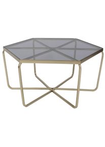 Beistelltisch Gilde "Beistelltisch Glamour", champagnerfarben, goldfarben, klar, B:81cm, 50% Metall, 50% Glas, Tische, Beistelltisch