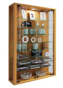 Wandregal Vcm "Wandvitrine H&auml;ngevitrine Glasvitrine Vitrosa Mini", braun (buche), B:59cm T:18cm, Regale, Wandregal